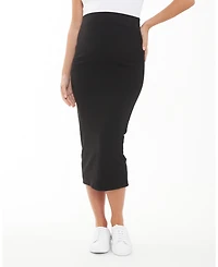 Ripe Maternity Maternity Black Ribbed Knit Pencil Skirt Stylish and Comfortable