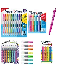 Back to School Writing & Highlighting Set – Elmer s Glue, Paper Mate Pens, Pencils & Erasers, Sharpie Highlighters, Expo Markers (40+ pcs)