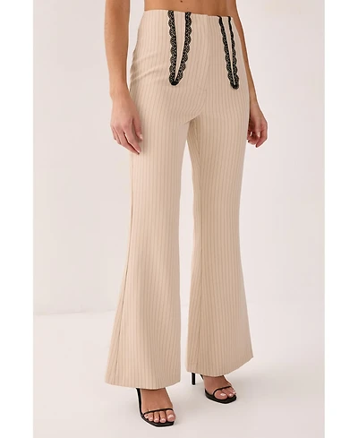 Nasty Gal Women's Lace Trim Tailored Flared Pants
