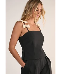 Nasty Gal Women's Contrast Bow Tailored Top