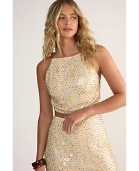 Nasty Gal Women's Studded Sequin Beaded Mini Skirt