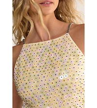 Nasty Gal Women's Studded Sequin Beaded Strap Crop Top