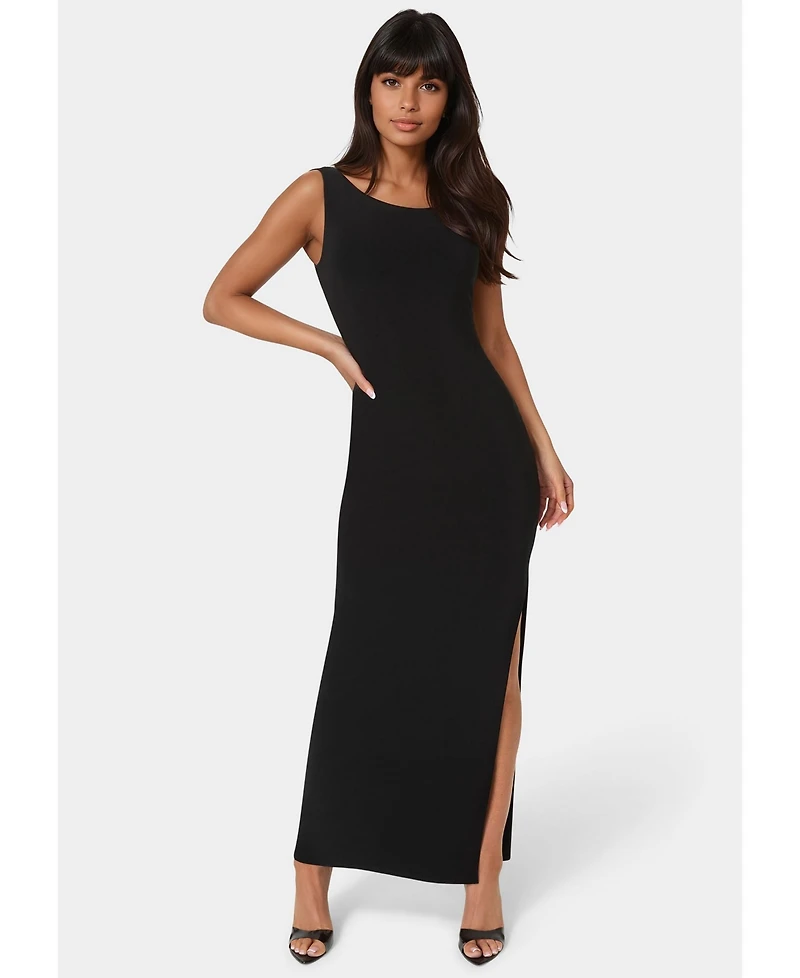 Bebe Women's One Shoulder High Slit Maxi Dress