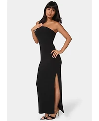 Bebe Women's One Shoulder High Slit Maxi Dress