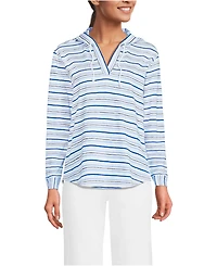 Lands' End Women's Long Sleeve Slub Hooded Popover