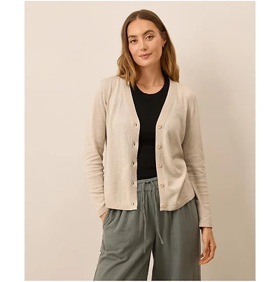 Pact Women's Organic Cotton Classic Fine Knit V-Neck Cardigan