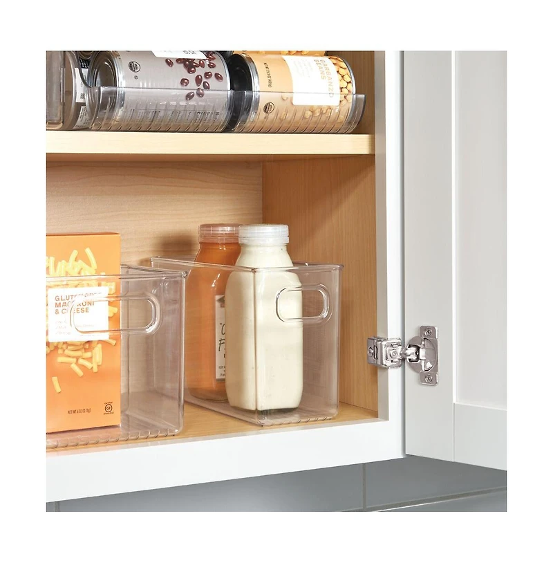iDesign Set of 4 Pantry Storage Bins with Handles - Clear
