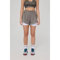 Oosc Women's Elite 2 1 Running Shorts - Khaki