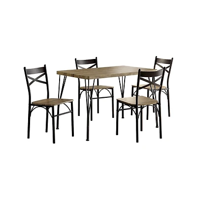 Enitial Star Kelle Transitional Metal 5-Piece Dining Set in Dark Bronze