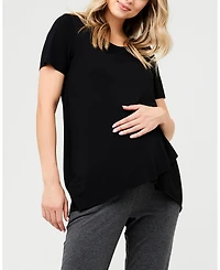 Ripe Maternity Maternity Comfortable Black Short Sleeve Nursing Top
