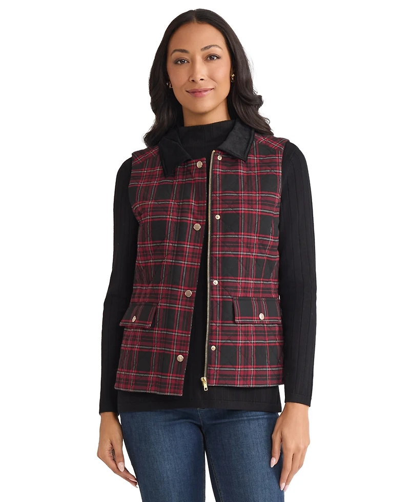 Jones New York Women's Snap Front Collar Vest Jacket