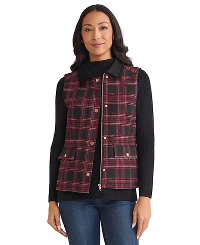 Jones New York Women's Snap Front Collar Vest Jacket