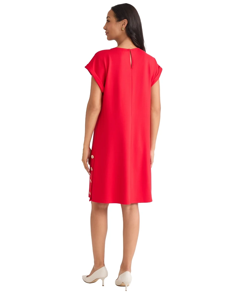 Jones New York Women's Side Button Swing Dress