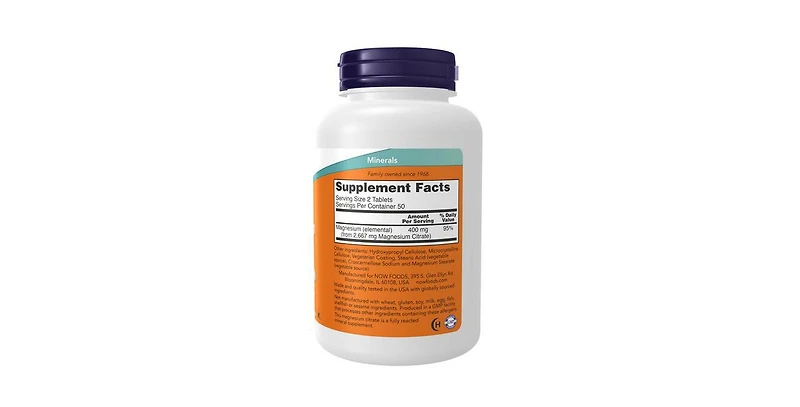 Now Foods Magnesium Citrate ,200 mg ,100 Tabs