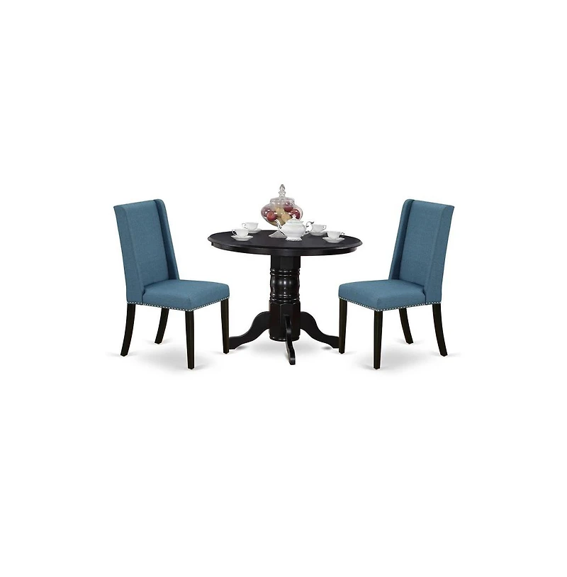 East West Furniture Dining Room Set Black