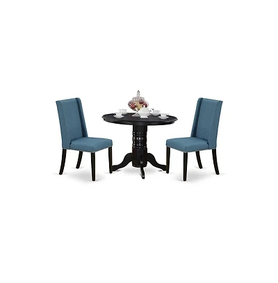 East West Furniture Dining Room Set Black