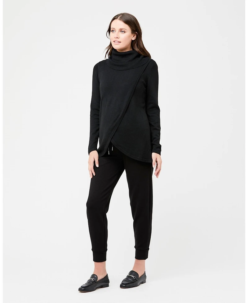 Ripe Maternity Maternity Stylish Black Cowl Neck Nursing Knit Nursing
