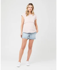 Ripe Maternity Bailey Light Blue Denim Shorts for Women