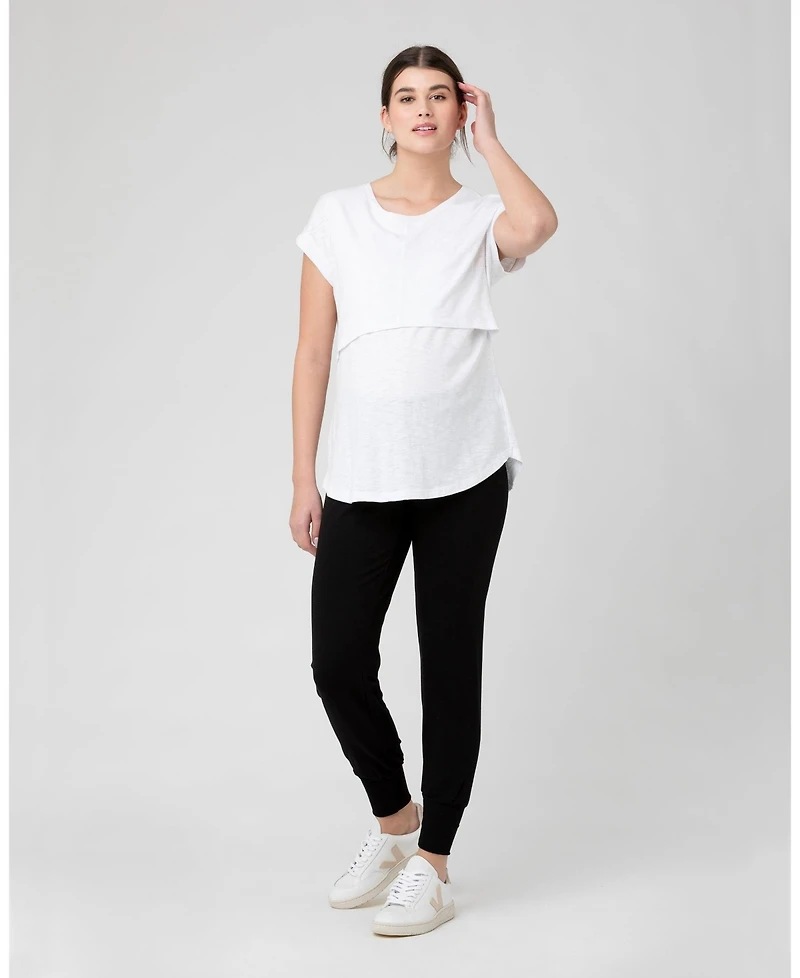 Ripe Maternity Richie White Nursing Tee for Women - Comfortable Wear