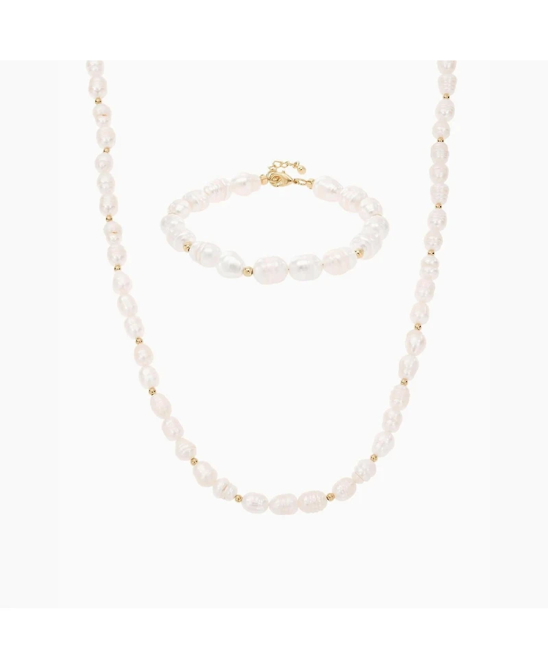 Bearfruit Jewelry Etermal Spring Cultured Pearl Necklace & Bracelet Set