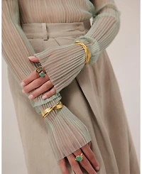 Ottoman Hands Evenness Hammered Bangle Bracelet