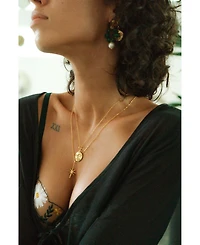 Ottoman Hands Moon Face Pendant Necklace