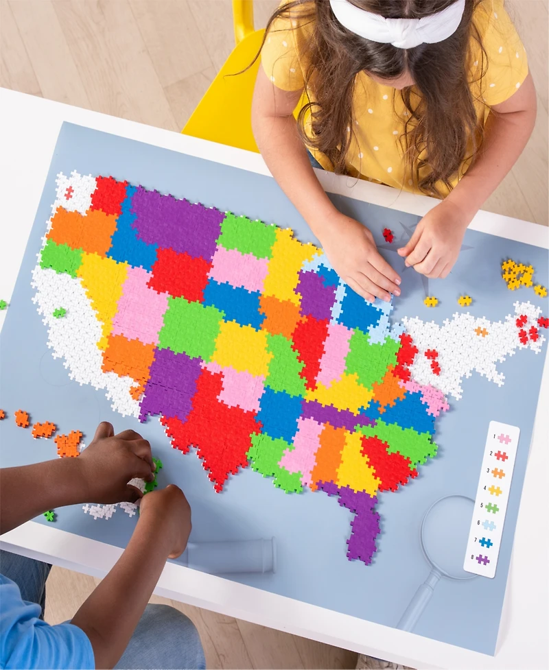Plus-Plus Puzzle By Number Map of the United States Building Toy Set, 1400 Pieces