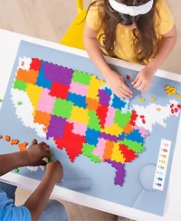 Plus-Plus Puzzle By Number Map of the United States Building Toy Set, 1400 Pieces