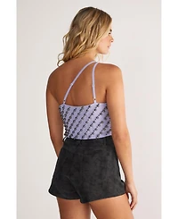 Studded Asymmetric One Shoulder Top
