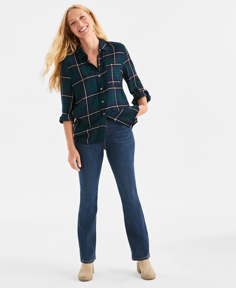 Style & Co Women's Plaid Perfect Shirt, Macy's Exclusive