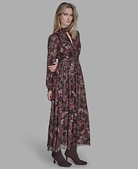 Bcbg Women's High Neck Keyhole Midi Dress