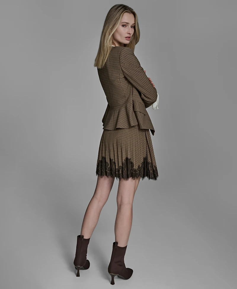 Bcbg Women's V-Neck Ruffle Hem Jacket