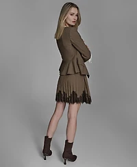 Bcbg Women's V-Neck Ruffle Hem Jacket