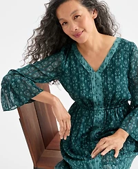Style & Co Women's Printed Shine Midi Dress, Macy's Exclusive