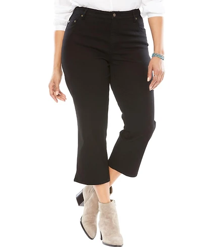 Woman Within Women's Stretch Denim Five-Pocket Capri Jeans