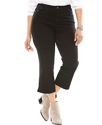 Woman Within Women's Stretch Denim Five-Pocket Capri Jeans