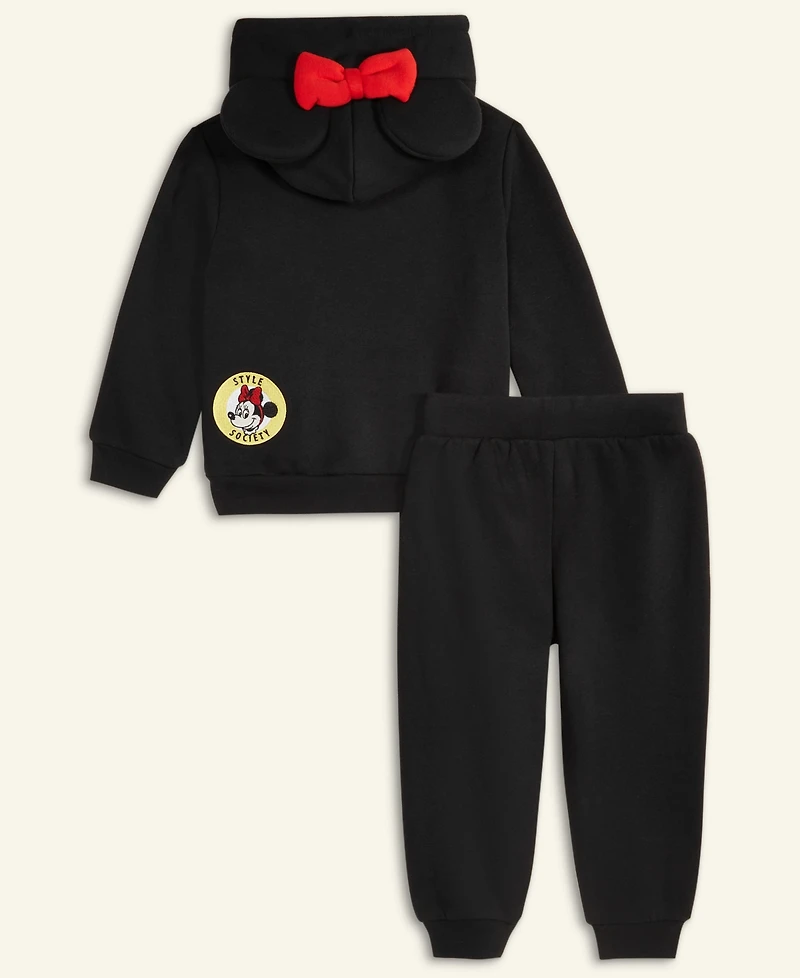 Disney | Macy's Toddler Girls Minnie Mouse Fleece Hoodie & Jogger Pant Set, Exclusive