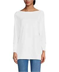 Lands' End Women's Supima Cotton Adjustable 3/4 Sleeve Boatneck Tunic