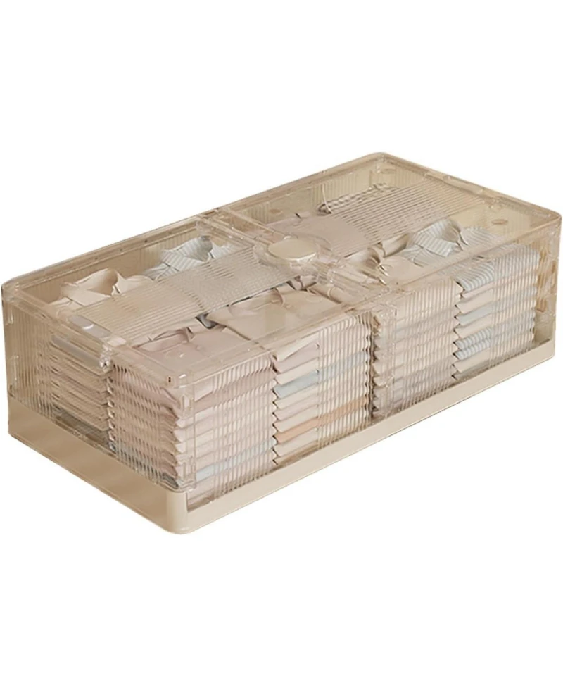 gaomon 2PCS Plastic Under the Bed Storage Bins, Dustproof + Damp-Proof Under the Bed Storage, Under Crib Storage with 6 Pre-Installed Wheels, for Clot