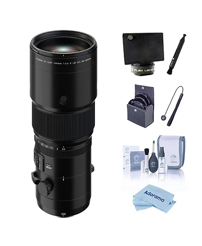 Fujifilm Fujinon Gf 500mm f/5.6 R Lm Ois Wr Lens, Bundle with 95mm Filter Kit, Lens Shade, Lens Cleaner, Cleaning Kit, Lens Cap Tether and Cleaning Cl