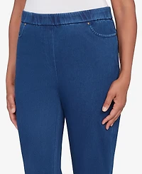 Alfred Dunner Sunset Canyon Denim Knit Short Length Split Hem Jeans