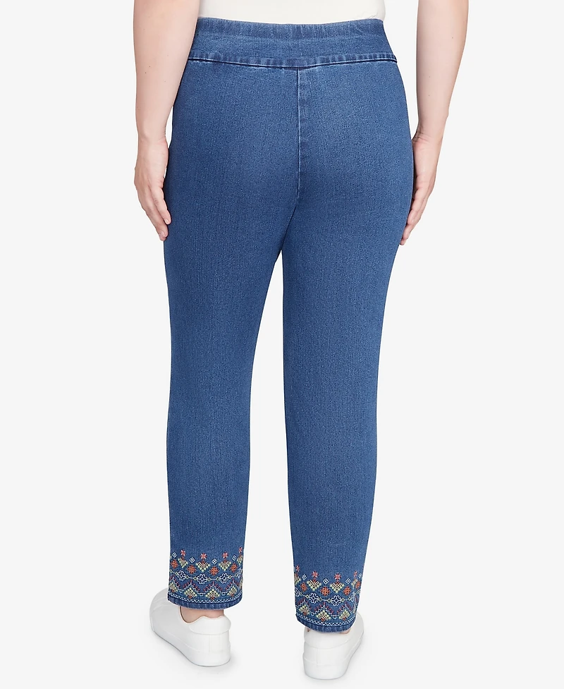 Alfred Dunner Sunset Canyon Super Stretch Geometric Denim Ankle Pant