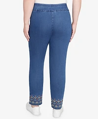 Alfred Dunner Sunset Canyon Super Stretch Geometric Denim Ankle Pant