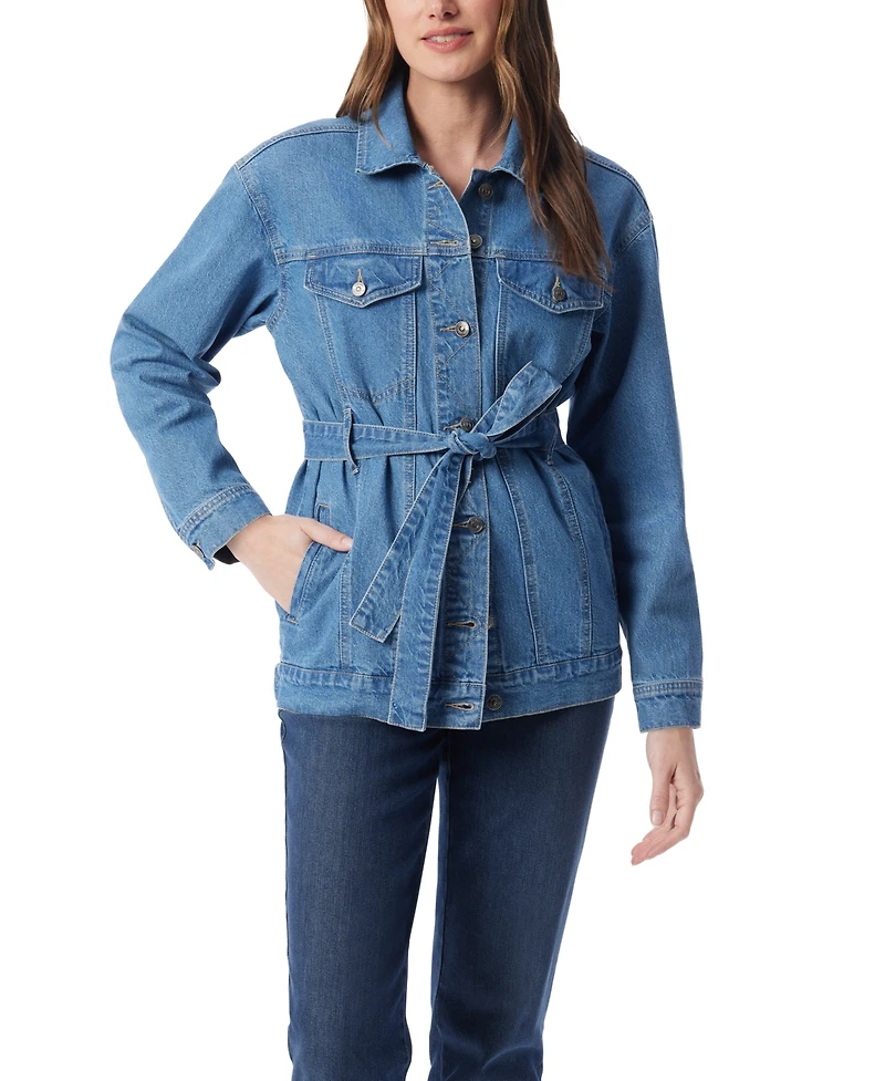 Gloria Vanderbilt Women's Petite Belted Denim Jacket