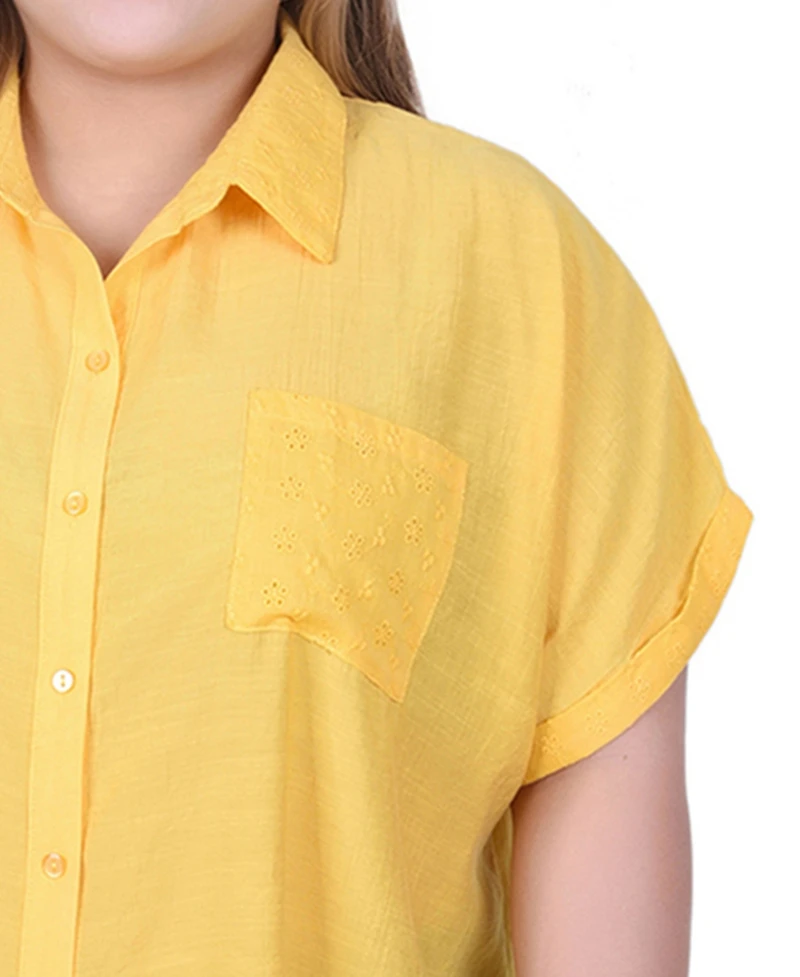 Ny Collection Plus Short Extended Sleeve Top