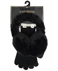 Steve Madden Women's Earmuffs and Gloves Set, 2-Piece