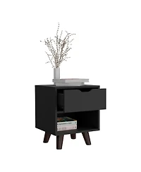 Casainc Storage Cabinet NightStand End Table with Wooden Legs