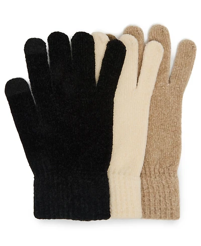 Steve Madden Chenille Magic Gloves, 3-Pack