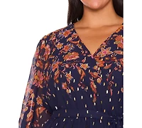 Msk Plus Placement Print V-Neck Maxi Dress