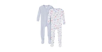 Gerber Toddler Girls Snug Fit Footed Pajamas, 2-Pack, Butterflies